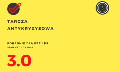 Grafika zawiera napisy: Tarcza Antykryzysowa, poradnik dla PES i PS