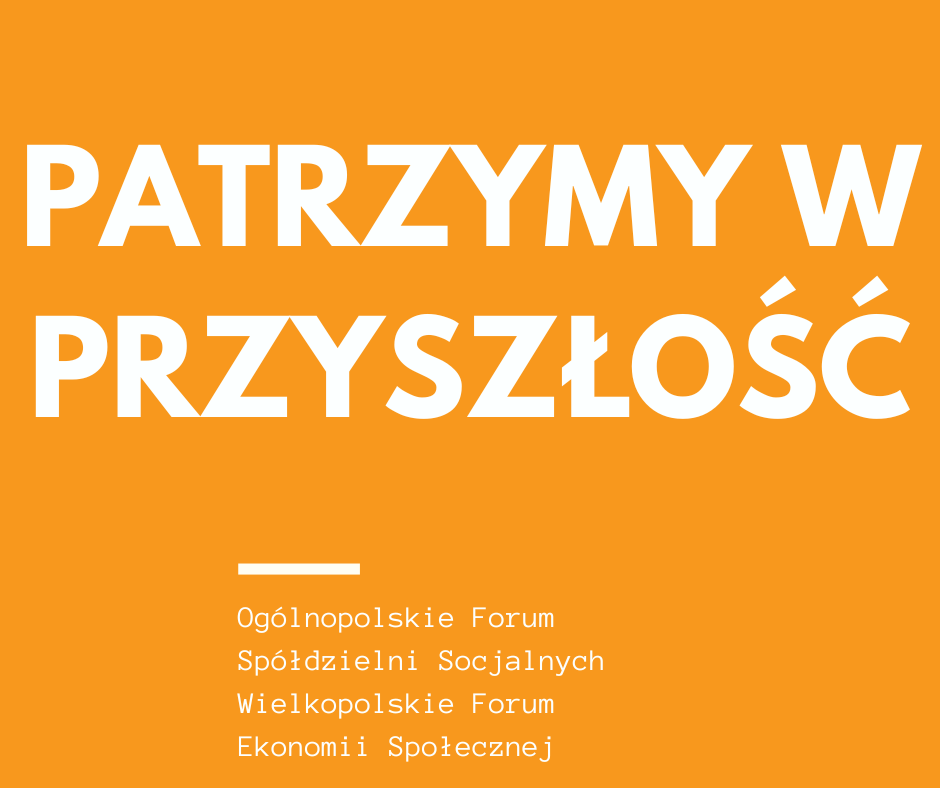 Grafika promująca Forum. Na środku hasło przewodnie: "Patrzymy w przyszłość".  